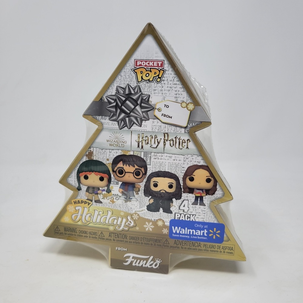 Harry Potter Holiday Pocket POP! Harry, Ron, Hermione, & Hagrid Keychain 4-Pack